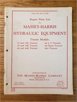 Massey Harris hydraulic equipment parts list