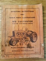 Alice Chalmers WD cultivator operators manual