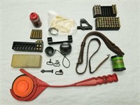 Assorted Shell Casings, Gun Parts & Hunt Supplies