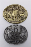 Hesston 1982 & 1983 NFR Rodeo Belt Buckles