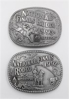 Hesston 1992 & 1993 NFR Rodeo Belt Buckles