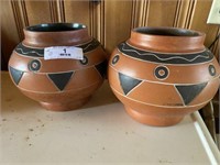 Pair of Mexican Clay Pots