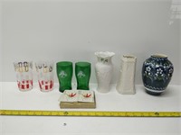 lot of bar items and pottery