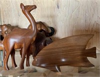 Wood Carved Fish and Camel