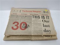 lot of the toronto telegram newspapers