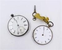 (2) CYLINDRE QUATRE RUBIO POCKET WATCHES