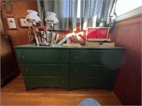 Green Painted 6-Drawer Chest