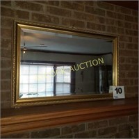 Large mirror with gold frame