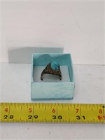 Gold toned estate turquoise ring