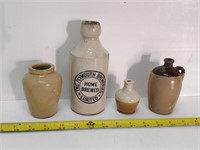 4 pieces of old stoneware