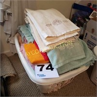 Laundry basket full of towels & wash clothes