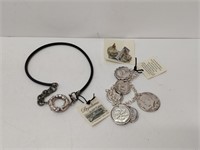 .925 Sterling silver jewellry, earrings & necklace