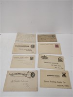 8 commercial post cards, circa 1900