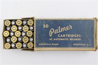 Box of (50) Palmer .45 Auto Pistol Cartridges