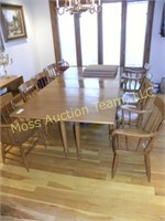 Solid Maple dining room table and 8 chairs