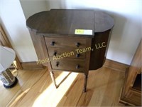 Small walnut sewing cabinet