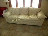 White leather couch