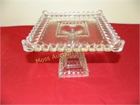 Square Fostoria cake stand 9" x 9: