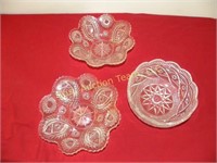 Crystal bowls, (1) large, (2) small