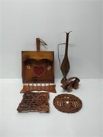 Box of wood craft items
