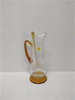 Martini pitcher with stir stick, amber accent