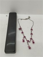 Beautiful pink crystal necklace & earrings