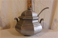 VINTAGE PEWTER SOUP TURREEN WITH LADLE