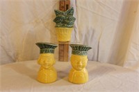 VINTAGE ASIAN SALT/PEPPER SHAKERS AND OTHER PIECE