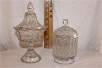 VINTAGE LIDDED CANDY DISHES (2)