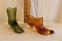 VINTAGE "DAISY AND BUTTONS" GLASS SHOE AND BOOT