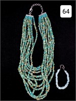 Turquoise Bead 10-Strand Necklace
