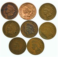Lot #3 - 8 Indian Head Cents: 1881, 98, 1901,
