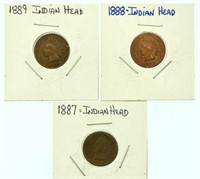 Lot #14 - 1887, 88 & 89 Indian Head Cents