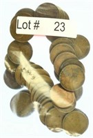 Lot #23 - Approx. 45 Wheat Cents - Misc Dates