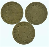 Lot #37 - Three Liberty Nickels