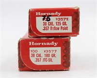 (175) Hornady 38 Cal. 125 & 180 GR Pistol Bullets