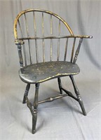 Painted Sack Back Windsor Chair, American 18th C.