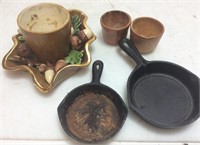 Vintage Pottery & Cast Iron Indian Pan