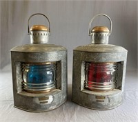 Large Pair Port and Starboard Ship's Lanterns