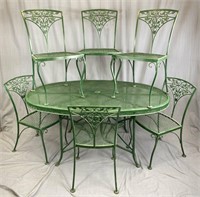 6 Woodard Orleans Wrought Iron Chairs and Table