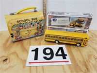 Walt disney School bus lunch box & 2 bus banks