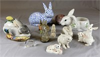 Collection of Vintage Bunny Figurines REO
