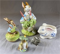 Collection of Vintage Bunny Figurines REO