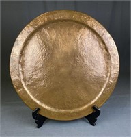 Heavy Hand Hammered Copper Tray 22"