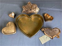 5 Valentine Copper Cookie Cutters and a Cake Pan