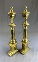 Antique Brass Neoclassical Andiron Fronts