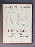 Picasso Galerie L'Art Et La Paix Numbered Litho