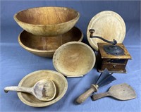 Collection of Antique Kitchen Wooden Ware