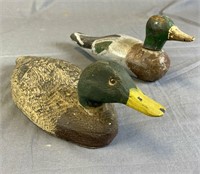 2 Antique Hand Made Wooden Duck Decoys