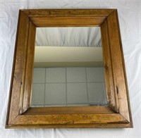 Antique Primitive Pine Framed Mirror